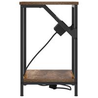 Nachtkastje 2 pcs Gerookt eiken 38 x 30 x 48 cm Bewerkt hout - thumbnail