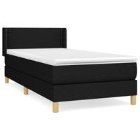 Boxspring met matras stof zwart 90x200 cm - thumbnail