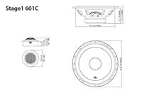 JBL Stage1 601C - Autospeakers - Ã 16 cm - 2-weg Composet - 170 Watt - Zwart - thumbnail