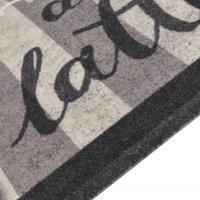 Keukenmat wasbaar koffieprint 45x150 cm fluweel zwart - thumbnail