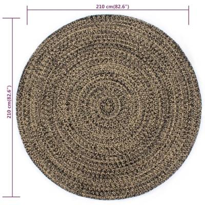 VidaXL Vloerkleed handgemaakt 210 cm jute zwart en bruin VidaXL Vloerkleed handgemaakt 210 cm jute zwart en bruin