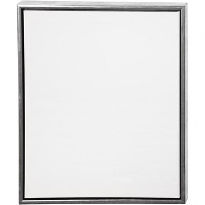 Creativ Company Canvas met lijst, afm 50x60 cm, 360 gr, antiek zilver, wit, 1 stuk