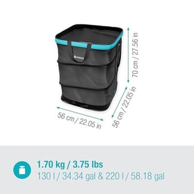 GARDENA 11716-20 Tuinafvalzak 220 l Zwart/turquoise 1 stuk(s)