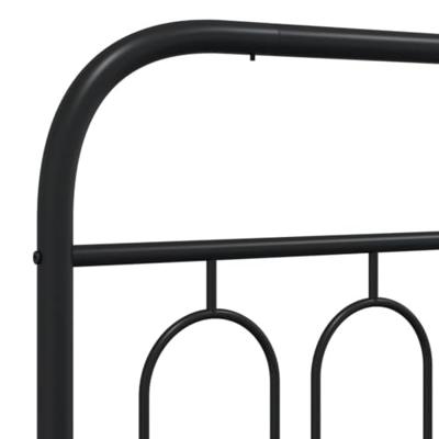 Bedframe met hoofdbord metaal zwart 140x200 cm - thumbnail