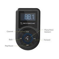 Scosche BTFM3 Bluetooth FM-zender met USB-poort en afstandsbediening voor mobiele apparaten, smartphone, auto, vrachtwagen, auto - thumbnail