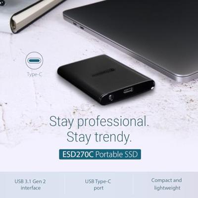 Transcend ESD 270 C 1 TB Externe SSD harde schijf USB-C, USB-A Zwart TS1TESD270C Transcend ESD 270 C 1 TB Externe SSD harde schijf USB-C, USB-A Zwart TS1TESD270C