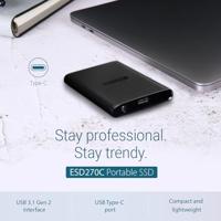 Transcend ESD 270 C 1 TB Externe SSD harde schijf USB-C, USB-A Zwart TS1TESD270C - thumbnail