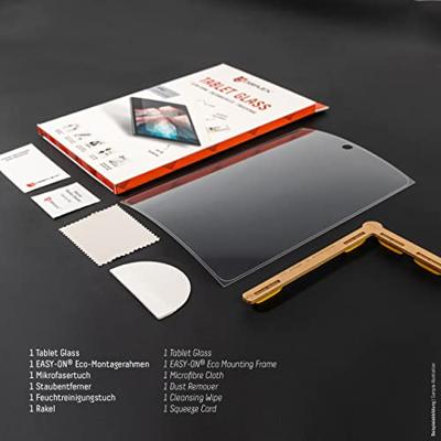 Displex Tablet Glass (9H) voor Samsung Galaxy Tab S7+/S7 FE/S8+/S9+/S9 FE+, eco-montageframe L-vorm, onbreekbaar, ultradun, onzichtbaar