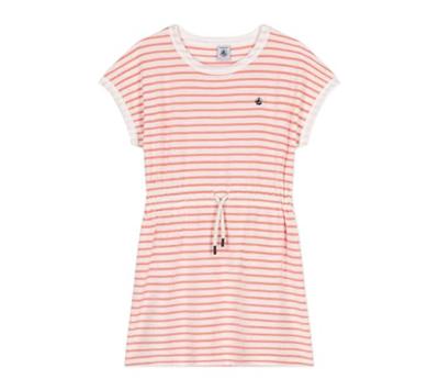 Gestroomde badjas voor meisjes PETIT BATEAU abrikoos