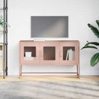 Tv-meubel 100,5x39x60,5 cm koudgewalst staal roze - thumbnail