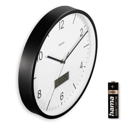 Hama DCF Wandklok Lanzarote Tikt Niet + Thermometer en Hygrometer 35 cm Zwart/Wit Hama DCF Wandklok Lanzarote Tikt Niet + Thermometer en Hygrometer 35 cm Zwart/Wit