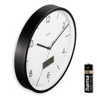 Hama DCF Wandklok Lanzarote Tikt Niet + Thermometer en Hygrometer 35 cm Zwart/Wit - thumbnail