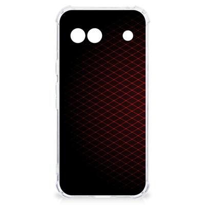 Google Pixel 8A Doorzichtige Silicone Hoesje Geruit Rood Google Pixel 8A Doorzichtige Silicone Hoesje Geruit Rood