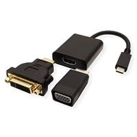 VALUE Beeldscherm Adapter USB Type C - VGA + HDMI + DVI - thumbnail