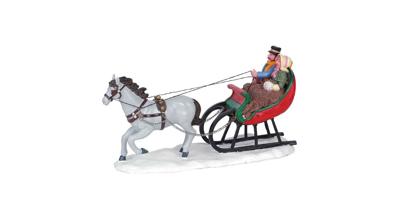 Lemax sleigh ride kerstdorp tafereel Caddington Village 2006