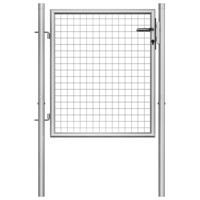 VidaXL Tuinpoort gegalvaniseerd staal 100x75 cm zilver - thumbnail