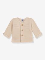 Cardigan baby geribbeld tricot van biologisch katoen PETIT BATEAU beige - thumbnail