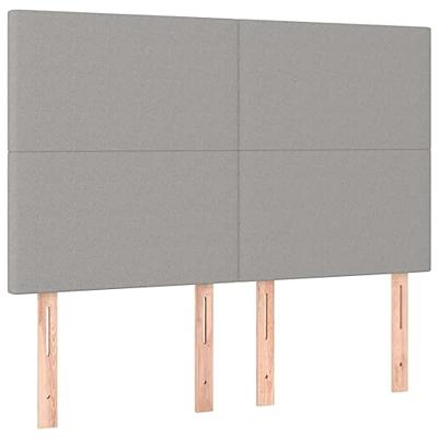 Boxspring met matras en LED stof lichtgrijs 140x190 cm