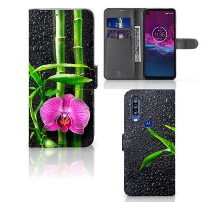 Motorola One Action Hoesje Orchidee