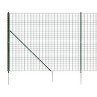 VidaXL Draadgaashek met grondankers 1,8x10 m groen - thumbnail