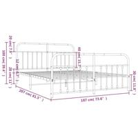Bedframe met hoofd- en voeteneinde metaal wit 180x200 cm - thumbnail