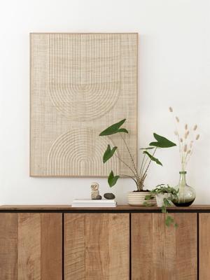MUST Living Wanddecoratie 'Japanese Garden' Palmblad, 102 x 76cm