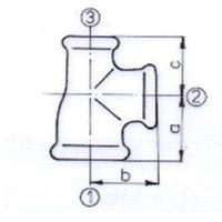 T-Stuk Nr.130 Zwart 1/2 x 1/2 x 3/8 - thumbnail
