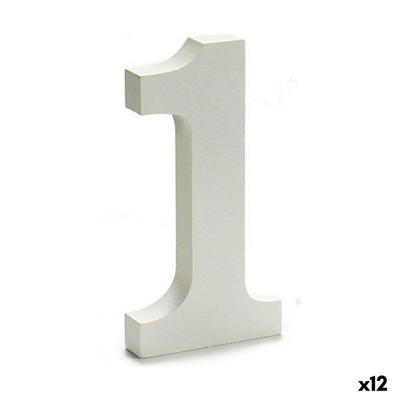 Cijfer Pincello 1 Wit 1,8 x 21 x 17 cm (12 Stuks)