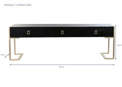 Hoofdtafel DKD Home Decor 150 x 36 x 48 cm Metaal Hout Aluminium