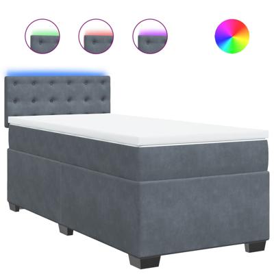 Boxspring met matras fluweel donkergrijs 120x190 cm