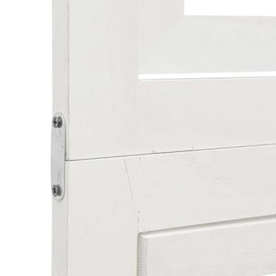 Kamerscherm met 5 panelen massief paulowniahout wit