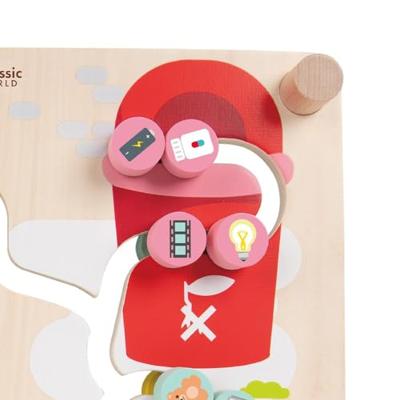 Classic World houten bord sorteerspel 2in1 stad en afval scheiden - thumbnail