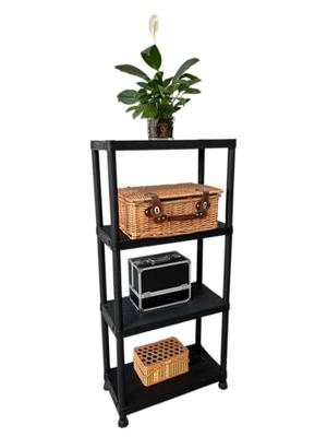 Marbueno Rek 4 Planken Zwart Plastic 61x31x131 cm Tuin 10537