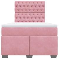 Boxspring met matras fluweel roze 120x200 cm - thumbnail