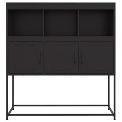 Dressoir 100,5x39x107 cm staal zwart