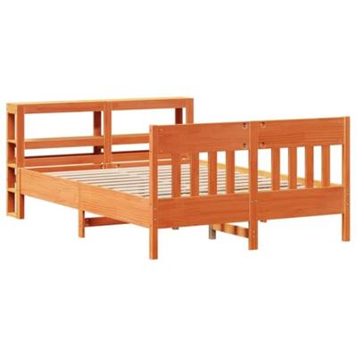Bedframe zonder matras massief grenenhout wasbruin 120x200 cm