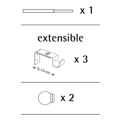 Stang voor Gordijnen Stor Planet Uitschuifbaar Donker grijs (160 cm)