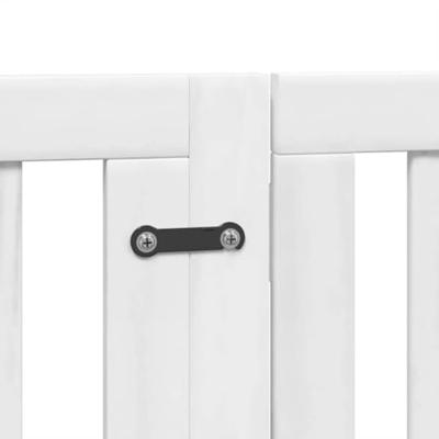 Hondenhek inklapbaar met deur 9 panelen 450 cm populierhout wit