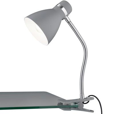 Stijlvolle LED Klemlamp met E27 Fitting - Titaankleurig Metaal