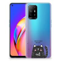 OPPO A94 5G | Reno5 Z Telefoonhoesje met Naam Cat Good Day - thumbnail