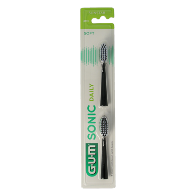 Gum Sonic Daily Batterij Tanden Opzetborstel Zwart