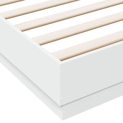 Bedframe met LED-verlichting wit 180x200 cm