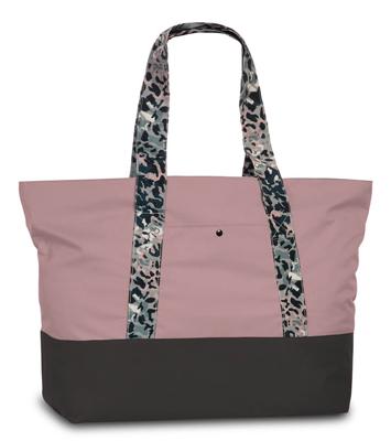 Fabrizio strandtas 55 x 48 cm polyester roze/bruin