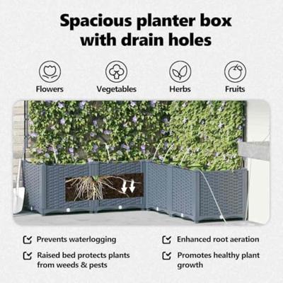 VidaXL Tuin bloempot 5 pcs licht grijs staal
