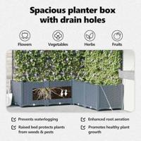 Tuin Bloempot 5 pcs Licht Grijs Staal - thumbnail