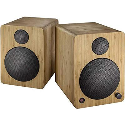 Wavemaster CUBE MINI bamboe - luidsprekersysteem (36 watt) met bluetooth-streaming, digitale aansluiting en IR-afstandsbediening, actieve boxen, gebruik voor TV/tablet/smartphone, bamboe (66372)