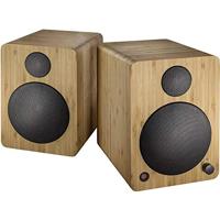 Wavemaster CUBE MINI bamboe - luidsprekersysteem (36 watt) met bluetooth-streaming, digitale aansluiting en IR-afstandsbediening, actieve boxen, gebruik voor TV/tablet/smartphone, bamboe (66372) - thumbnail
