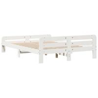 Bedframe zonder matras massief grenenhout wit 140x190 cm - thumbnail
