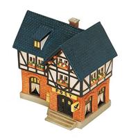 Wurm Lichthaus "Post" van porselein, kleurrijk (B/H/D) 16x17x12cm - thumbnail