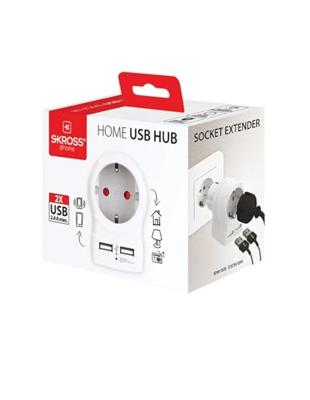 Skross 1500282 Tussenstekker Met USB Wit
